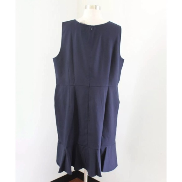 NWT Ann Taylor Loft Plus Navy Flounce Hem Dress - Picture 6 of 8
